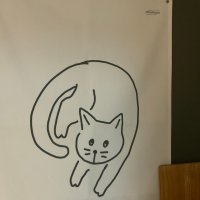 review of Animal drawing A 도어커튼 / 드로잉 고양이 가리개커튼 패브릭포스터