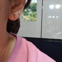 review of 14K GOLD / Cubic earring12mm 큐빅원터치 이너컨츠 링피어싱 링귀걸이