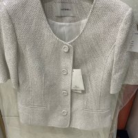 review of 아웃셀 cotton tweed half sleeve jacket - off