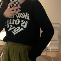 review of [러브이즈트루] PO HEART KNIT(BLACK) 4299414