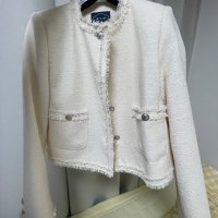 review of 틸아이다이 예약배송 Classic double stitch tweed jacket