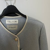 review of 틸아이다이 예약배송 Classic double stitch tweed jacket