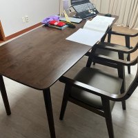 review of 블랙 원목 보드 식탁 거실 카페 커피 테이블 6인용