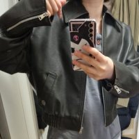 review of 펙트 P 앳코너 ECO LEATHER CROP JACKET AEJU2F002BK