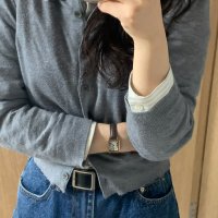 review of [포허] SHEER HALTER NECK TOP (NAVY)