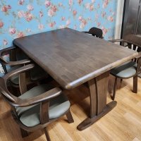 review of 라로퍼니처 알토 1000 원형 테이블 원목 2인용 4인용 회전 의자 식탁 세트 월넛 컬러