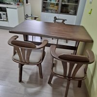 review of 라로퍼니처 알토 1250 고무나무 원목 4인 회전의자 식탁 세트 4인용 테이블  식탁+의자2