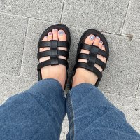 review of 무드나잇 Fisherman Cage leather sandal -