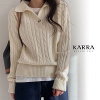 review of 얀13 STRIPE OPEN COLLAR KNIT