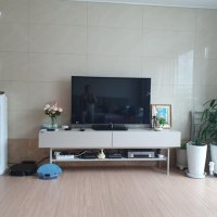 review of 보니애가구 나르 1600 고무나무 원목 TV 높은거실장