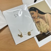 review of [헤즈] HS025 TOUxHAS blue gem earrings  Q4ZHS025 HS025