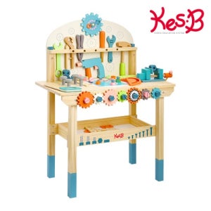 대형 원목 파스텔 공구놀이 작업대 역할 망치 나사조이기