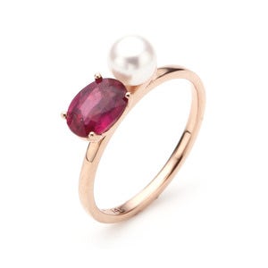 14k,18k 베리 루비&진주 반지(천연석)