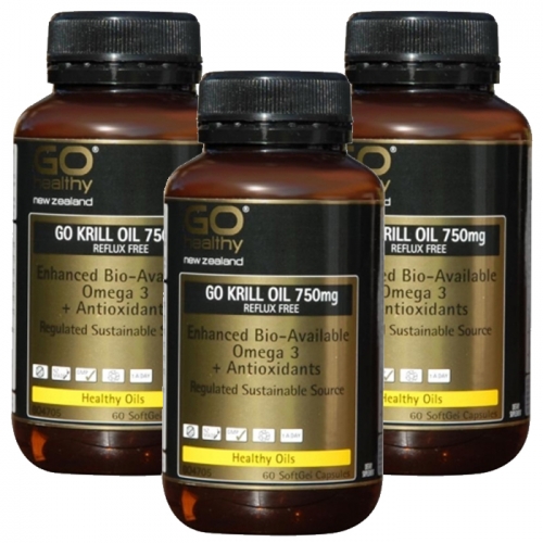 [고헬씨] Go <b>크릴오일</b>(남극해 크릴새우 오메가3) <b>750mg</b> 60캡슐X3개