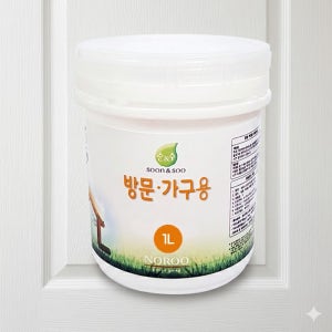 노루페인트 곰팡이방지 순앤수 친환경 수성페인트 1L 방문가구용 반광 나무 목재