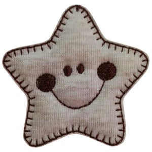 와펜 A149 - 별 브라운 캐릭터 마크 패치 와펜