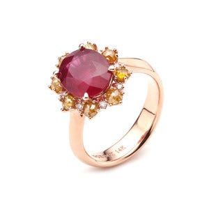 14k,18k 블루밍 천연 루비 반지(다이아몬드)