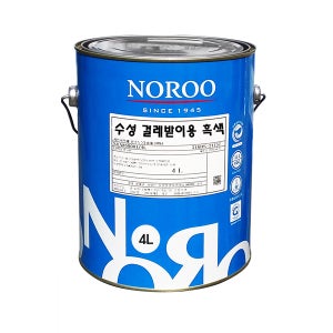 노루페인트 걸레받이용 광택 수성페인트 4L 흑색 유광
