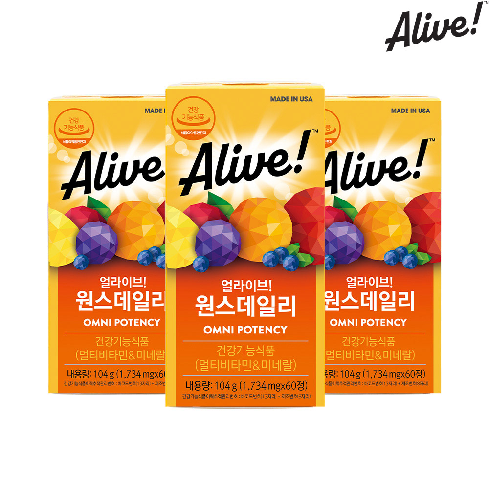얼라이브 멀티비타민 60정, 3개