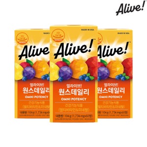 얼라이브 원스데일리 온가족 멀티 종합 비타민 미네랄 비타민B 60정, 3개