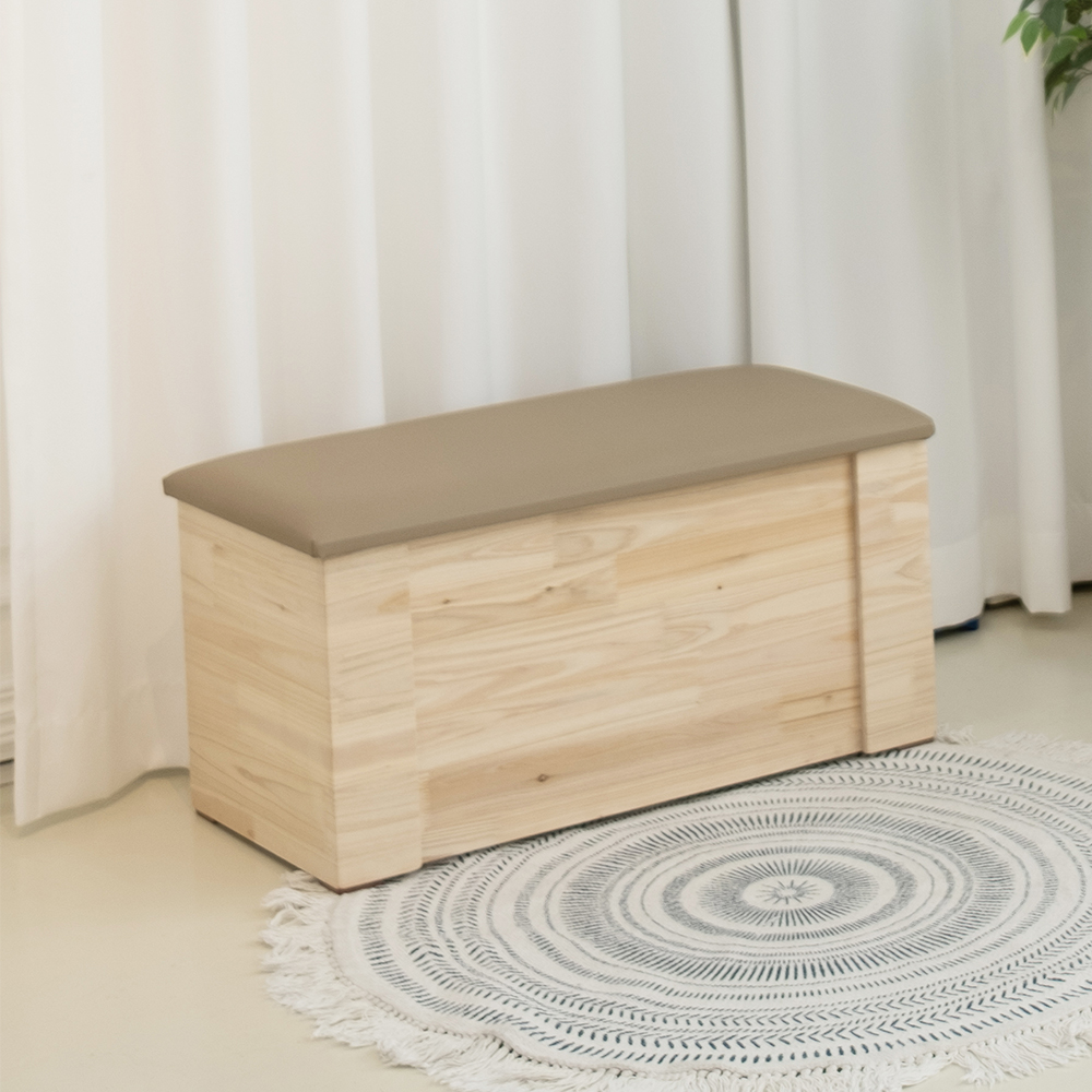 흥창가구쟁이 원목수납벤치쇼파 수납의자 800