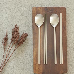 명성유기 방짜 모던 유기수저세트 2인