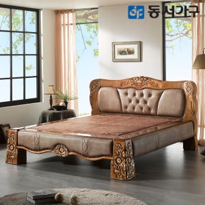 동서가구 M1 미송원목 가죽 황토 볼 흙침대 온열 침대 Q DF634374