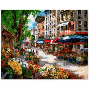 DIY명화그리기 유화그리기세트 인테리어액자 컬러링 페인팅 H127-로맨틱거리