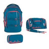 Satch by Ergobag Deep Sea Pack 3er Set Schulrucksack + Sporttasche + Schlamperbox