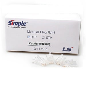 LS전선 RJ45 커넥터 CAT5E 8P8C UTP 랜선 플러그 C5E 잭 100개입