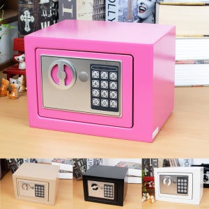 디지털 소형 금고 가정용 호텔용 귀중품 보관함 저금통 미니금고 핑크 MI-DMS03