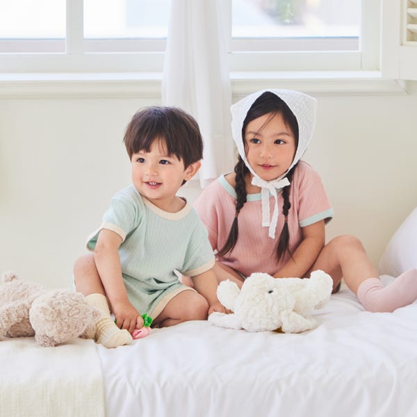 5+1 여름 가을 반팔 나시 아기내복 간절기 매쉬 치즈 밤부 아기실내복 돌 신생아 유아 내복