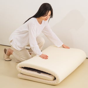 꼬메벨로 푹신한 접이식 돌 침대 메모리폼 오가닉 토퍼 매트리스 7cm SS