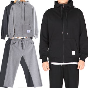 M-4XL 런닝맨 하이넥 후드집업 일자핏 트레이닝복 세트 빅사이즈 운동복