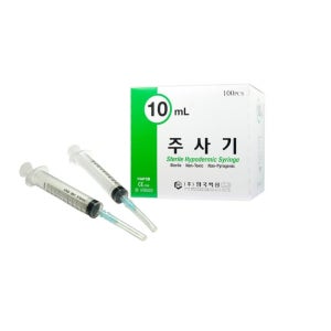 한국백신 일회용주사기 (Syringe) 10cc 1통 100개 한국백신주사기