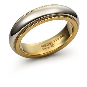 엔조 밀그레인반지 5.5mm (Platinum950 & 18K milgrain ring 5.5)