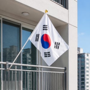 가정용 태극기 세트 고급형 알루미늄 국경일 응원용품