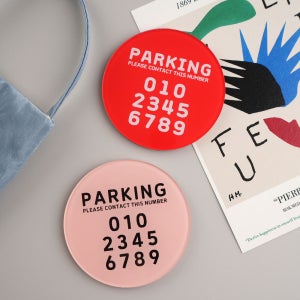 24컬러 마카롱 주차번호판 자동차 전화번호판 차량 연락처 알림판 01.루디 글씨체01