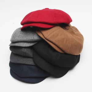 6컬러 그라니아 울 팔각모 뉴스보이캡 헌팅캡 커플 빵모자