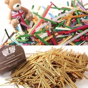 컬러타이(7.5cm) 혼합/금색 1봉[1200개]