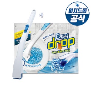 이지드롭 변기크리너 핸들1+리필1팩(12개입) 블루핸들 레몬향
