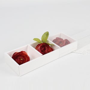 D-12 화이트 3구 비누박스 (50개) - W240 x D84 x H40mm