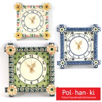 폴핸키 polhanki 폴란드그릇 - 사각 플라워 벽시계