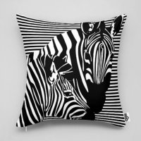 zebra on stripe cushion 솜포함