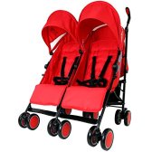 Zeta Citi TWIN Stroller Buggy Pushchair - Warm Red Double Stroller