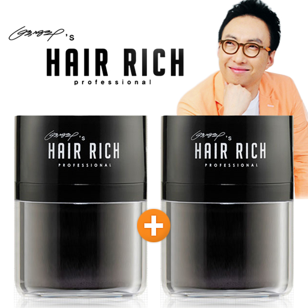 박명수 흑채 헤어리치 퍼프 15g x 2개/헤어쿠션 바르는 흑채 파우더/여성 흑체