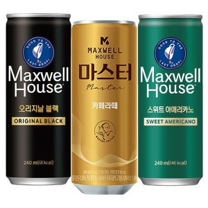 동서 맥스웰하우스 캔커피 블랙 라떼 스위트아메리카노 240ml 총30캔 콜롬비아나 캔커피