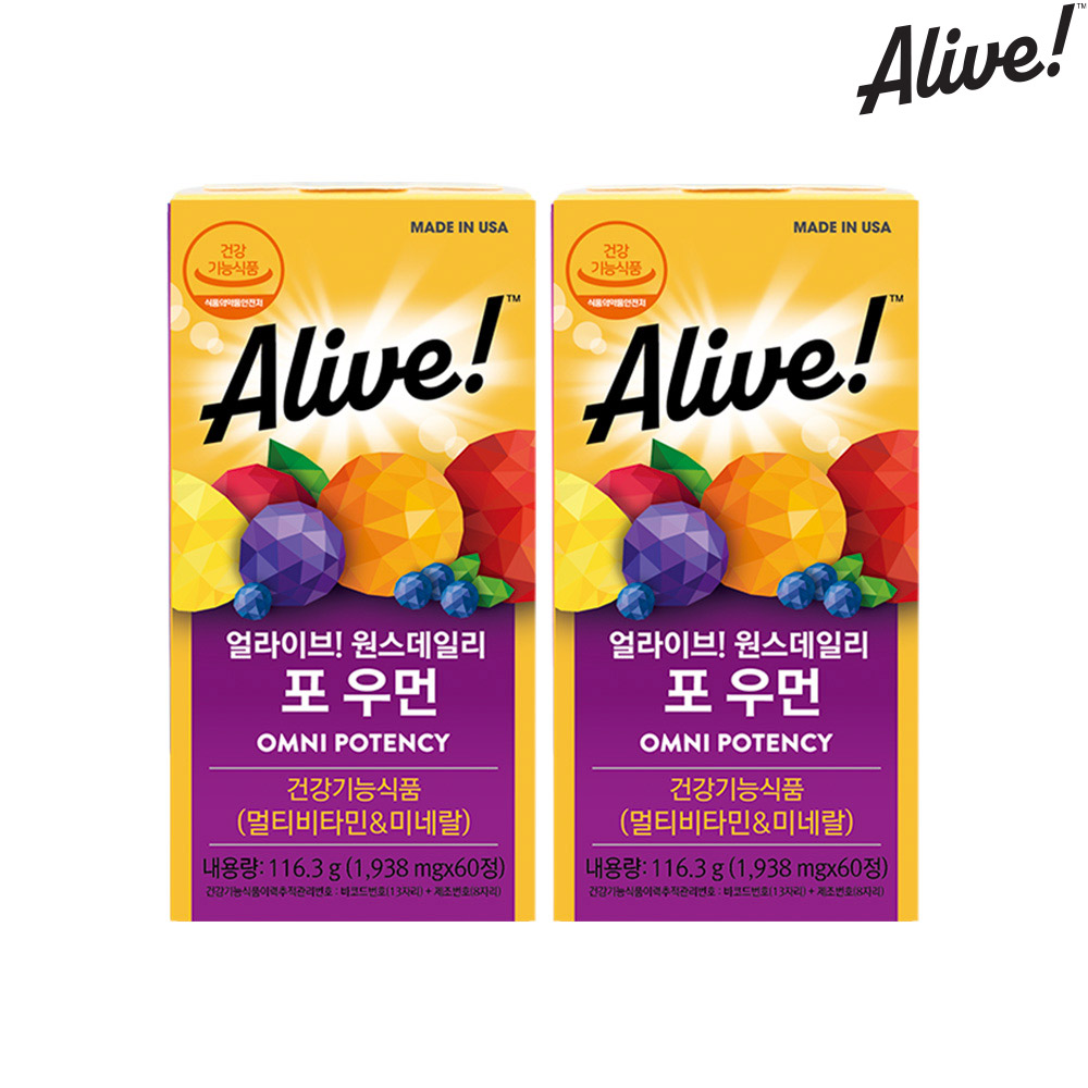 얼라이브 원스데일리 멀티비타민 포 우먼 60정, 2개