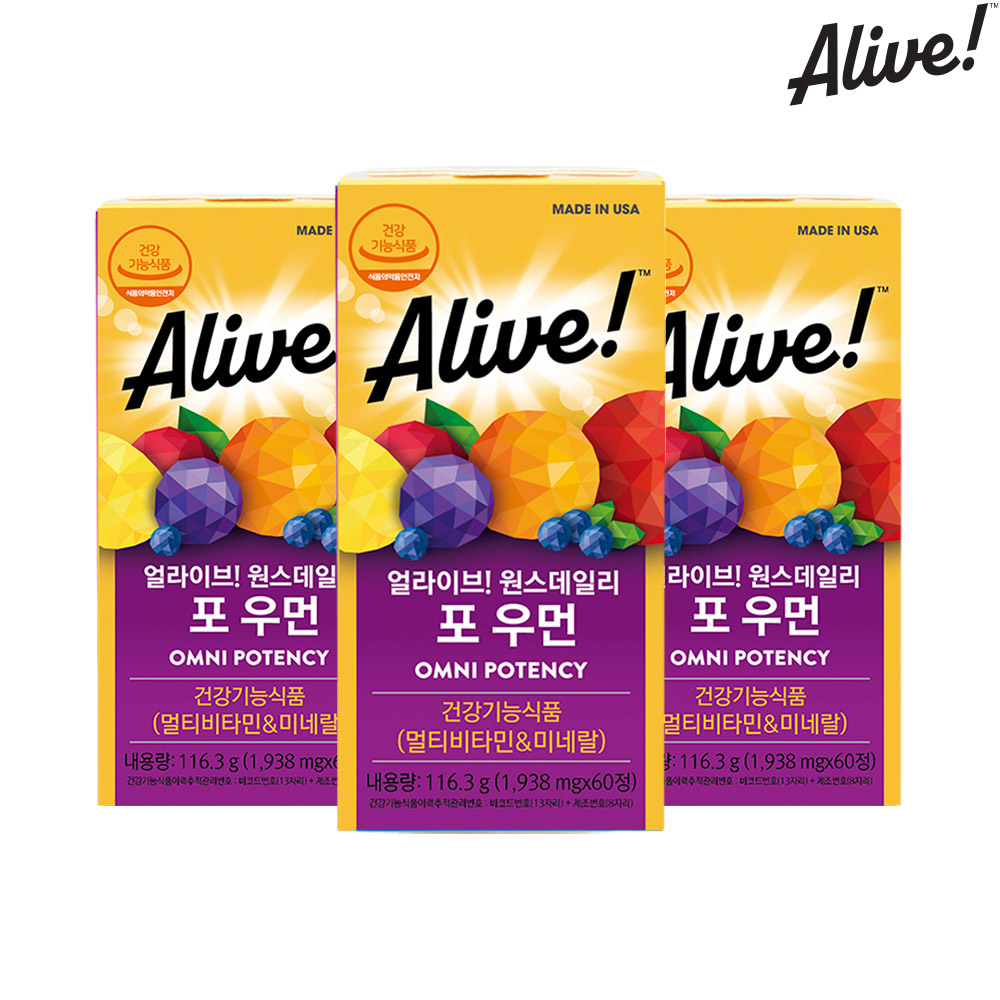 얼라이브 멀티비타민 포 우먼 60정, 3개