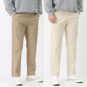 남자 면바지 남성 바지 스판 밴딩 빅사이즈 치노 일자 베이지색 팬츠 편한 슬랙스 린넨 기모
